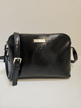 Kate Spade New York Small Black Patent Leather Dome Crossbody Bag NWOT